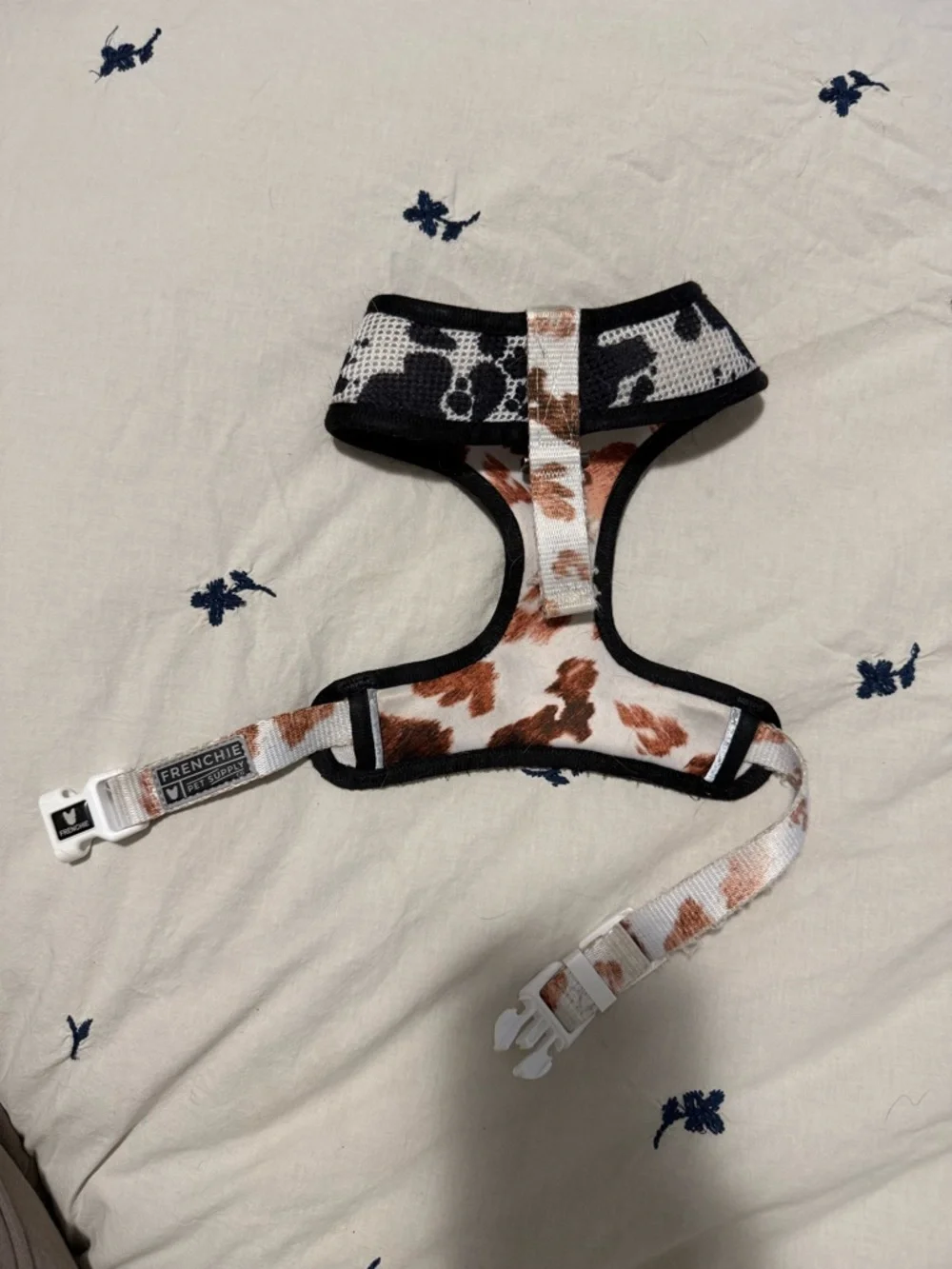 Frenchie Harness cow print